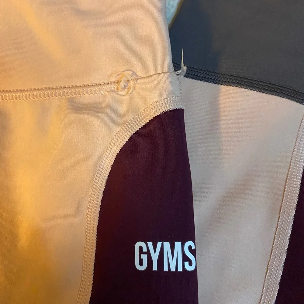 Gymshark Illusion Leggings Three Tone Pink & Maroon Contouring Leggings - Picture 6 of 6